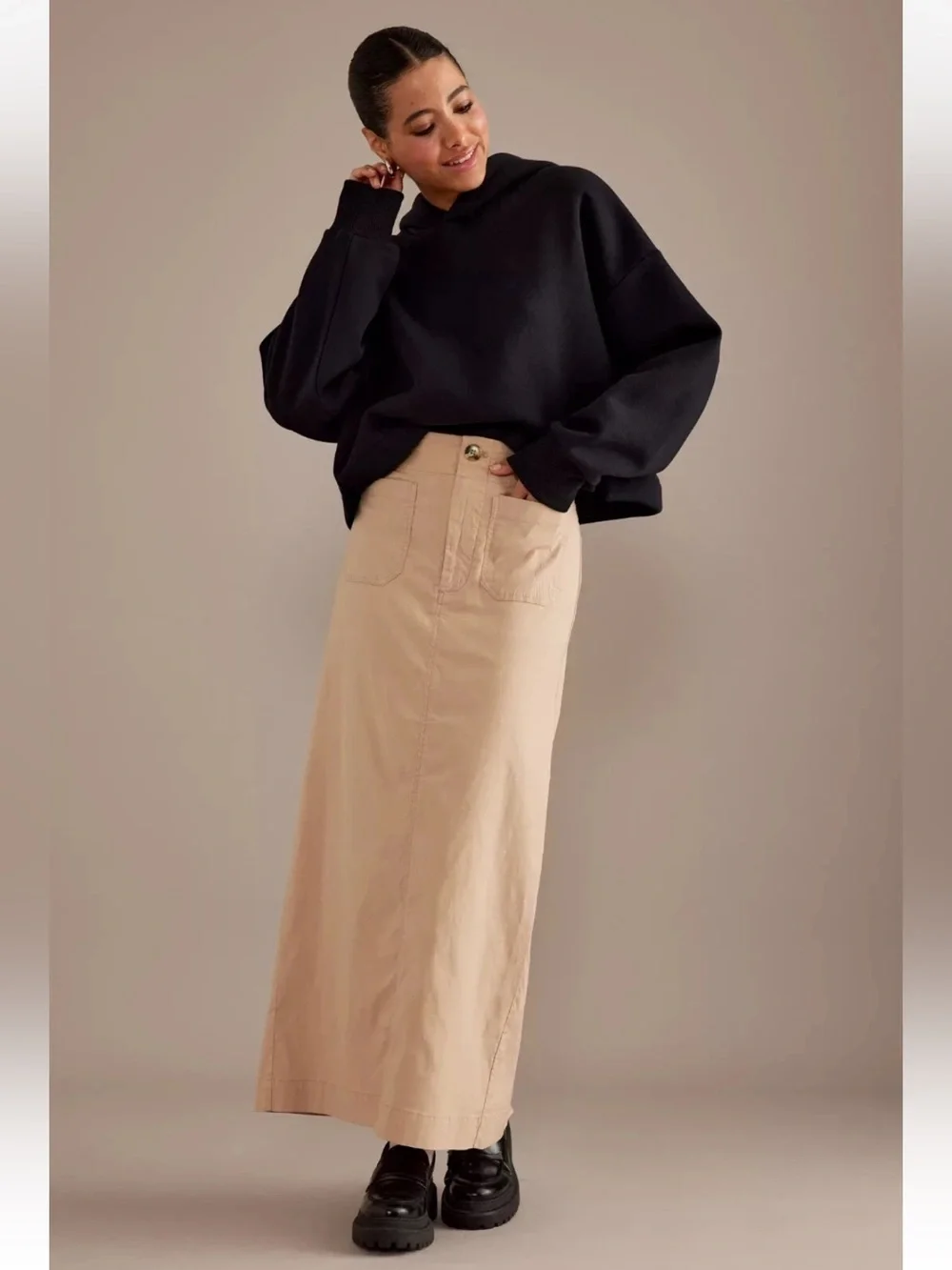 Maeve by Anthropologie Colette Linen Blend Maxi Skirt